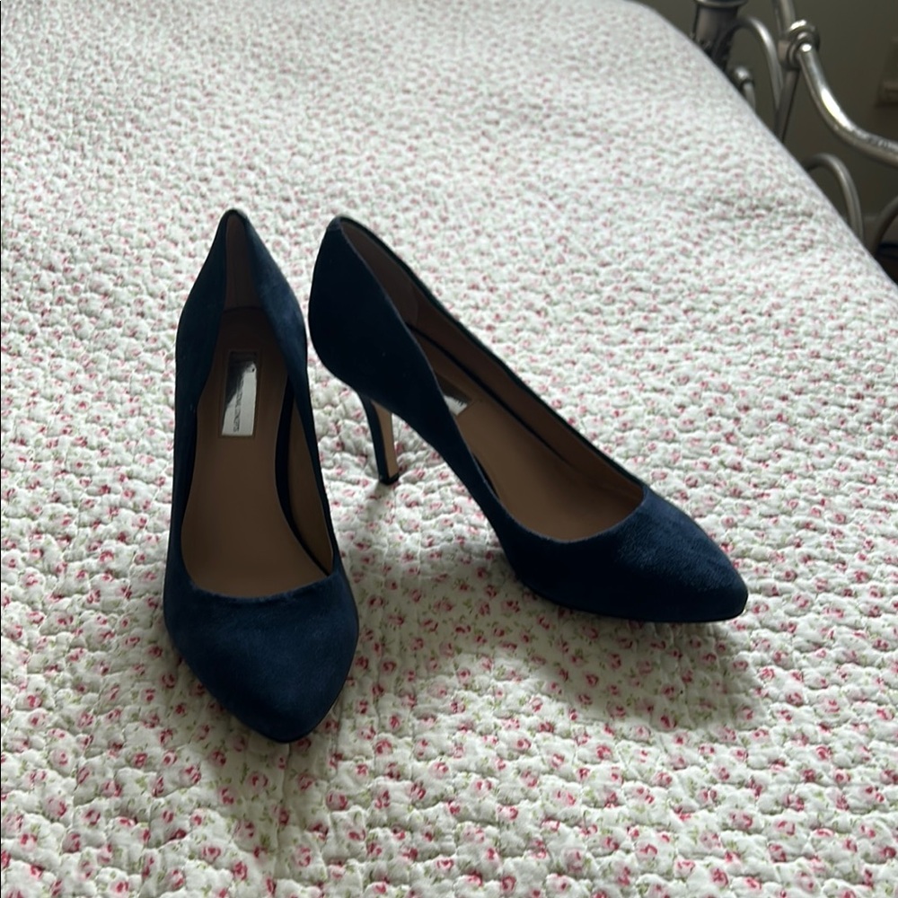 INC International Concepts Blue Stiletto Heels Suede 3 1/4 inch heel